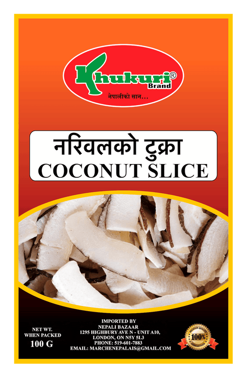 A packet of Coconut Slices of 100g