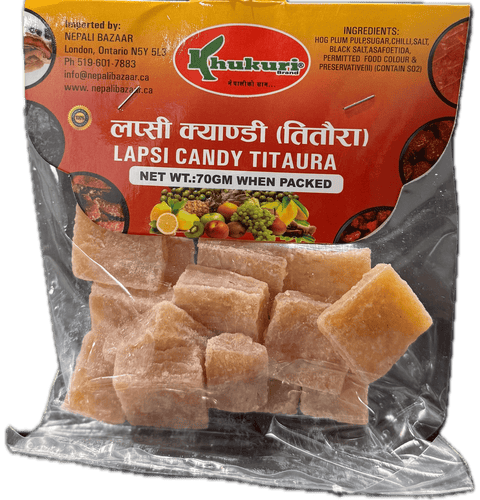 A packet of Lapsi Candy Titaura from Khukuri of 70g