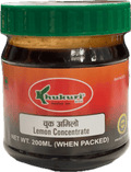A small plastic bottle of Lemon Concentrate (Amilo Chuk) from Khukuri of 200ml