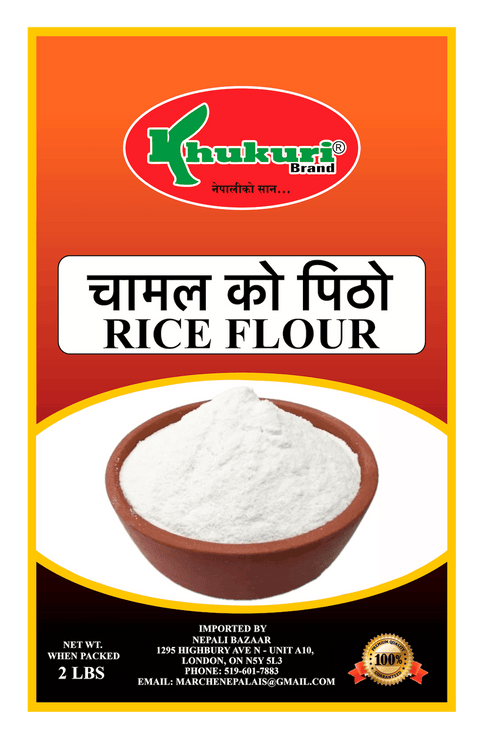 A packet of Rice Flour from Khukuri of 2 lbs