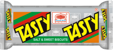 A packet of Tasty Biscuits from Kwality of 33g