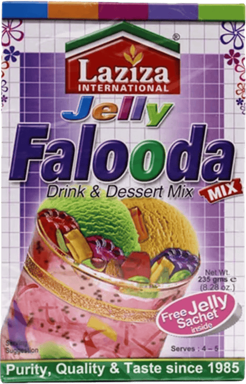 A packet of Falooda Mix Jelly from Laziza of 235g