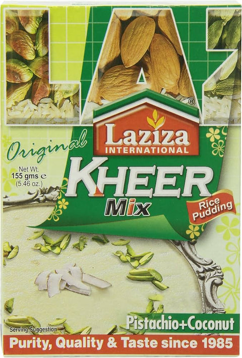 A packet of Kheer Mix Pistachio Coconut from Laziza of 155g