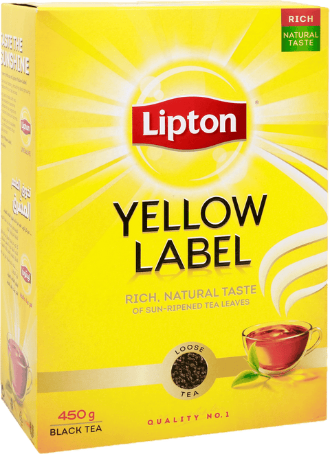 A packet of Yellow Label Tea from Lipton of 450g