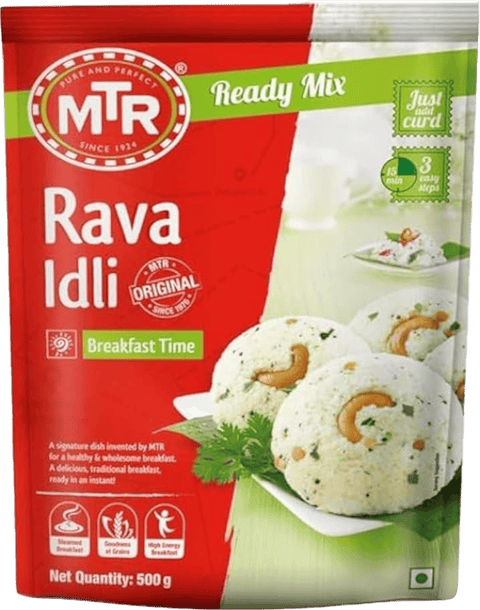 A packet of Rava Idli Ready Mix from MTR of 500g