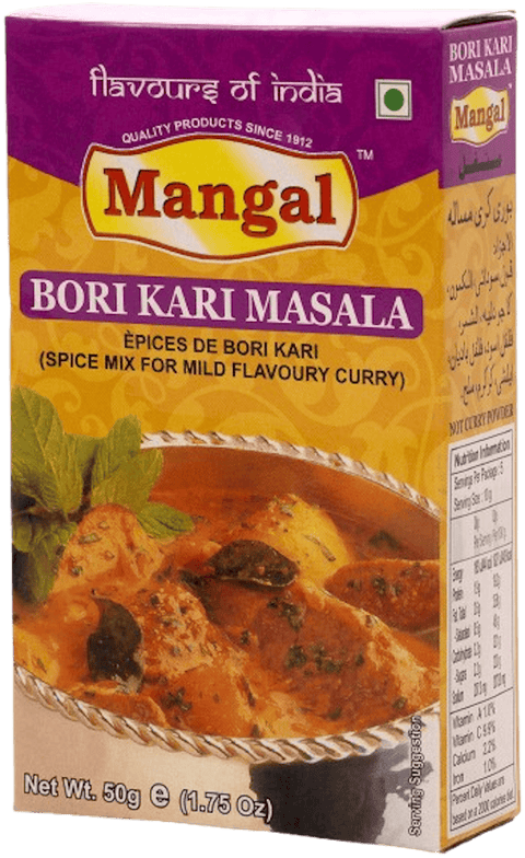 A packet of Bori Kari Masala from Mangal of 50g