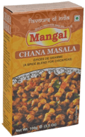 A packet of Chana Masala from Mangal of 100g