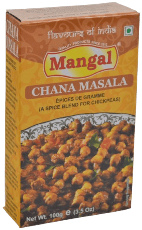 A packet of Chana Masala from Mangal of 100g