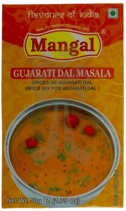 A packet of Gujarati Dal Masala from Mangal of 50g