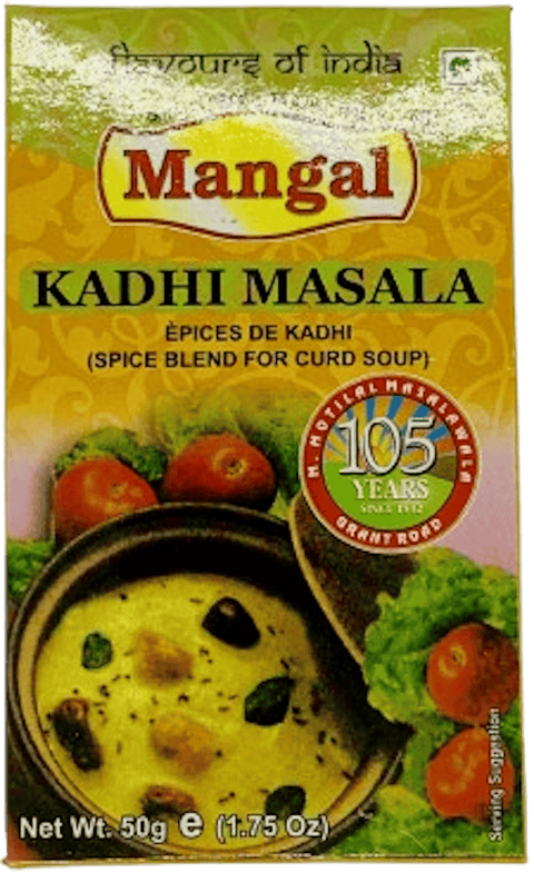 A packet of Kadhi Masala from Mangal of 50g