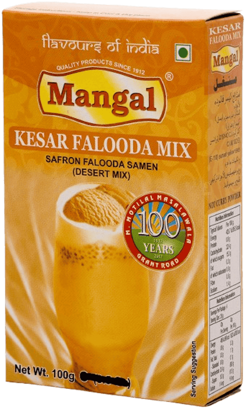 A packet of Kesar Falooda Mix from Mangal of 100g