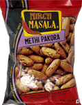 A packet of Methi Pakora from Mirch Masala of 340g