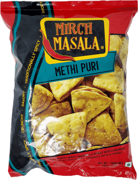 A packet of Methi Puri from Mirch Masala of 340g