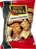 A packet of Sandwich Bhakarwadi from Mirch Masala of 283g