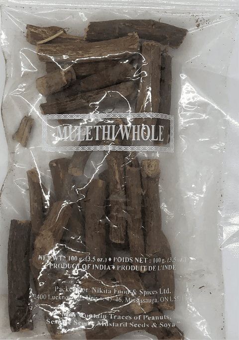 A packet of Whole Mulethi from Nikita of 100g