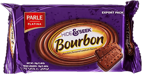 A packet of Hide and Seek Bourbon from Parle of 70g