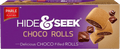 A packet of Hide & Seek Choco Rolls from Parle of 75g