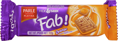 A packet of Hide and Seek Fab Orange from Parle of 112g
