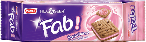 A packet of Hide and Seek Fab Strawberry from Parle of 112g