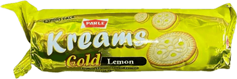 A packet of Kreams Gold Lemon from Parle of 66.72g