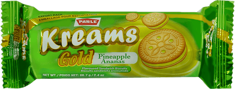 A packet of Kreams Gold Pineapple from Parle of 66.72g