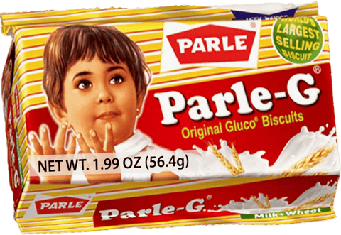 A packet of Parle-G from Parle of 56.4g