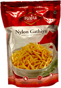 A packet of Nylon Gathiya from Raju of 400g