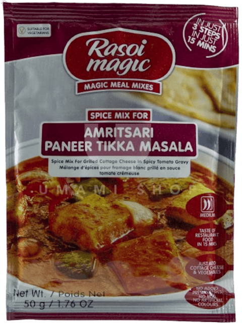 A packet of Amritsari Panner Tikka Masala Spice Mix from Rasoi Magic of 50g