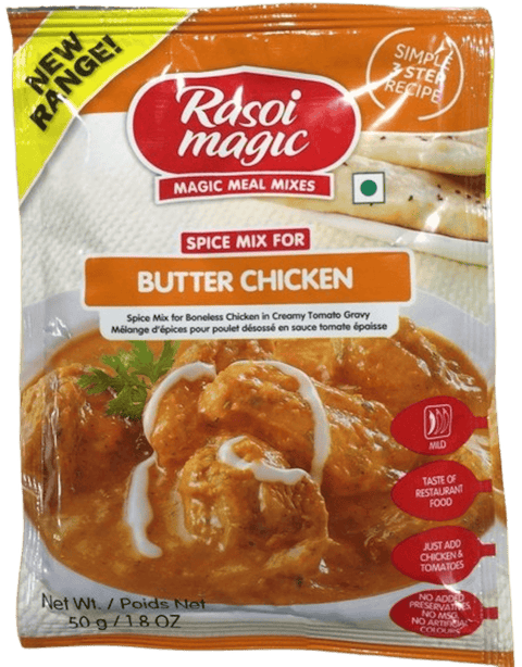 A packet of Butter Chicken Spice Mix from Rasoi Magic of 50g
