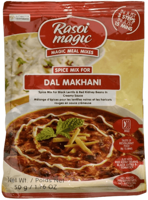 A packet of Dal Makhani Spice Mix from Rasoi Magic of 50g