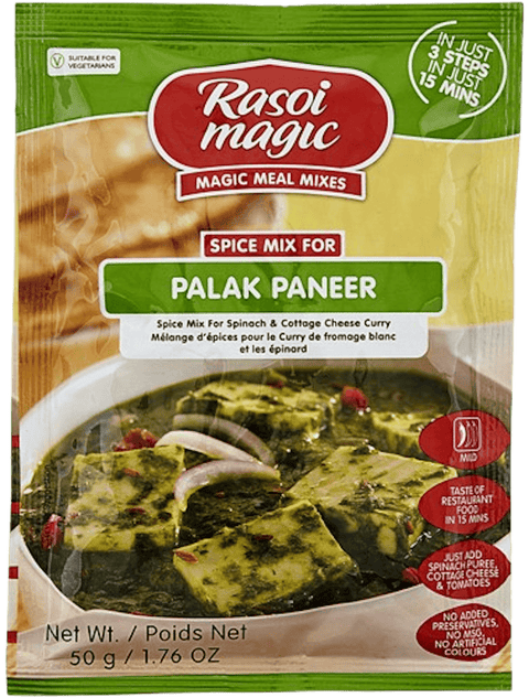 A packet of Palak Paneer Spice Mix from Rasoi Magic of 50g