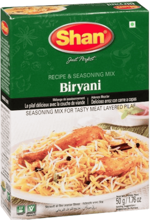 A packet of Biryani Masala from Shan of 50g