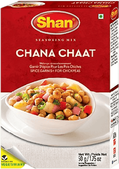 A packet of Chana Chaat Masala from Shan of 50g