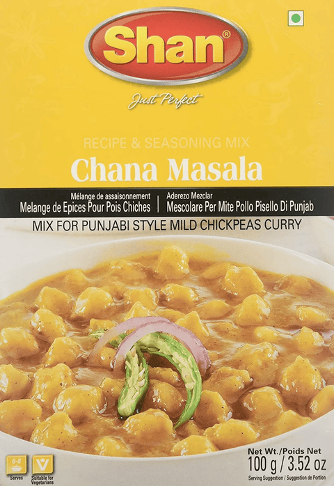 A packet of Chana Masala from Shan of 100g