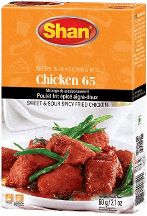 A packet of Chicken 65 Masala from Shan of 60g