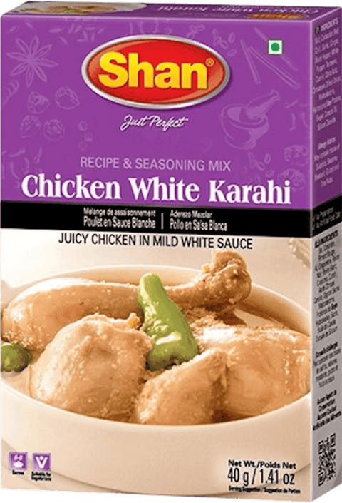 A packet of Chicken White Karahi Masala from Shan of 40g