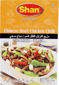 A packet of Chinese Beef/Chicken Chilli Masala from Shan of 50g