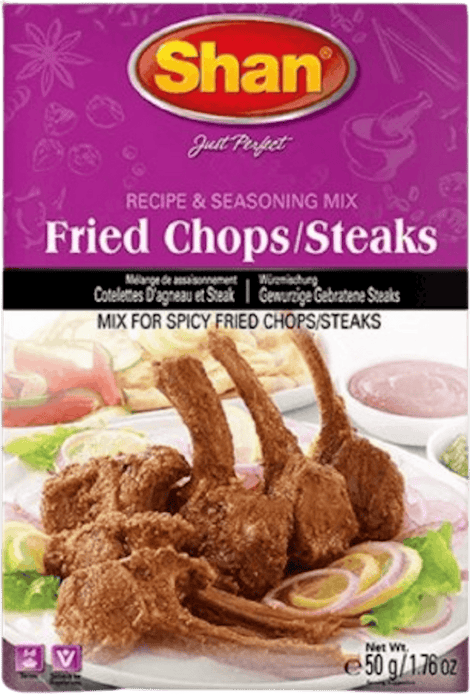 A packet of Fried Chops/Steaks Masala from Shan of 50g