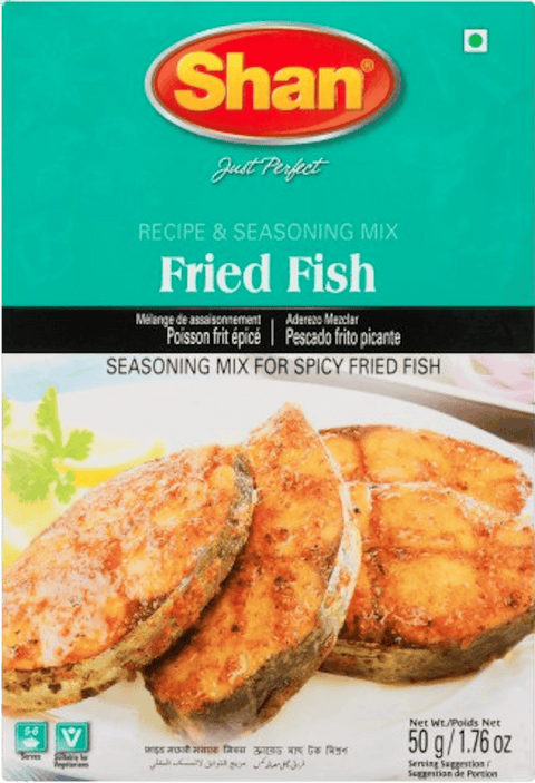 A packet of Fried Fish Masala from Shan of 50g