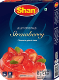 A packet of Jelly Crystals Strawberry from Shan of 80g