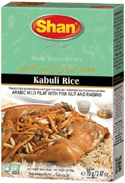 A packet of Kabuli Rice Masala from Shan of 70g