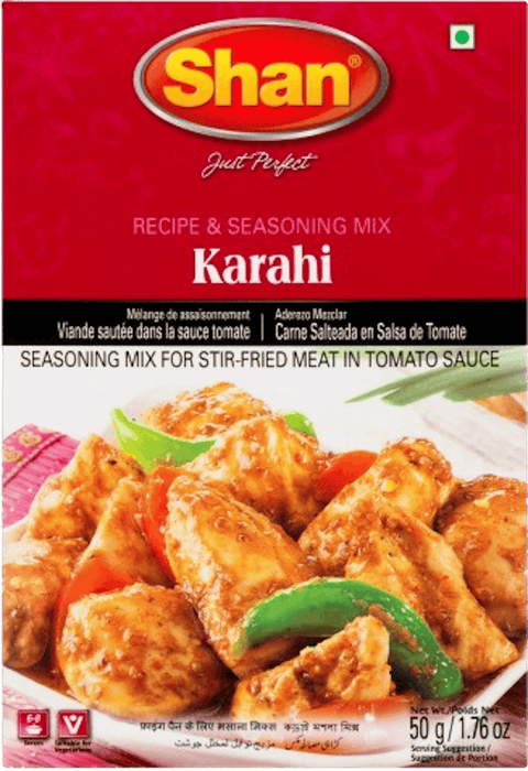 A packet of Karahi Masala from Shan of 50g