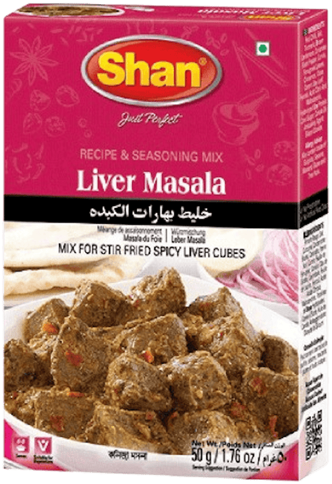 A packet of Liver Masala from Shan of 50g