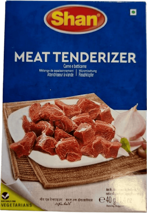 A packet of Meat Tenderizer Masala from Shan of 40g