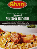 A packet of Memoni Mutton Biryani Masala from Shan of 60g