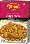 A packet of Murgh Cholay Masala from Shan of 50g