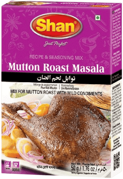 A packet of Mutton Roast Masala from Shan of 50g