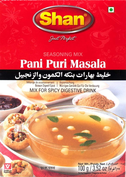 A packet of Pani Puri Masala from Shan of 100g