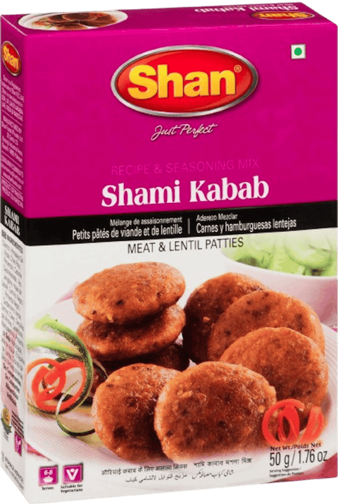 A packet of Shami Kabab Masala from Shan of 50g