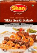 A packet of Tikka Seekh Kabab Masala from Shan of 50g